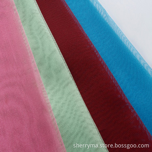Polyester organza fabric woven silk organza fabric